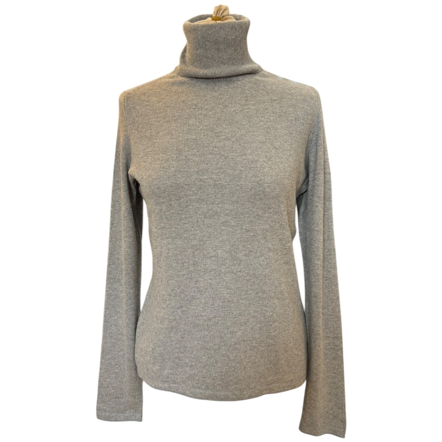 Max Mara Grey Wool, Silk and Cashmere High Neck Sweater - 12