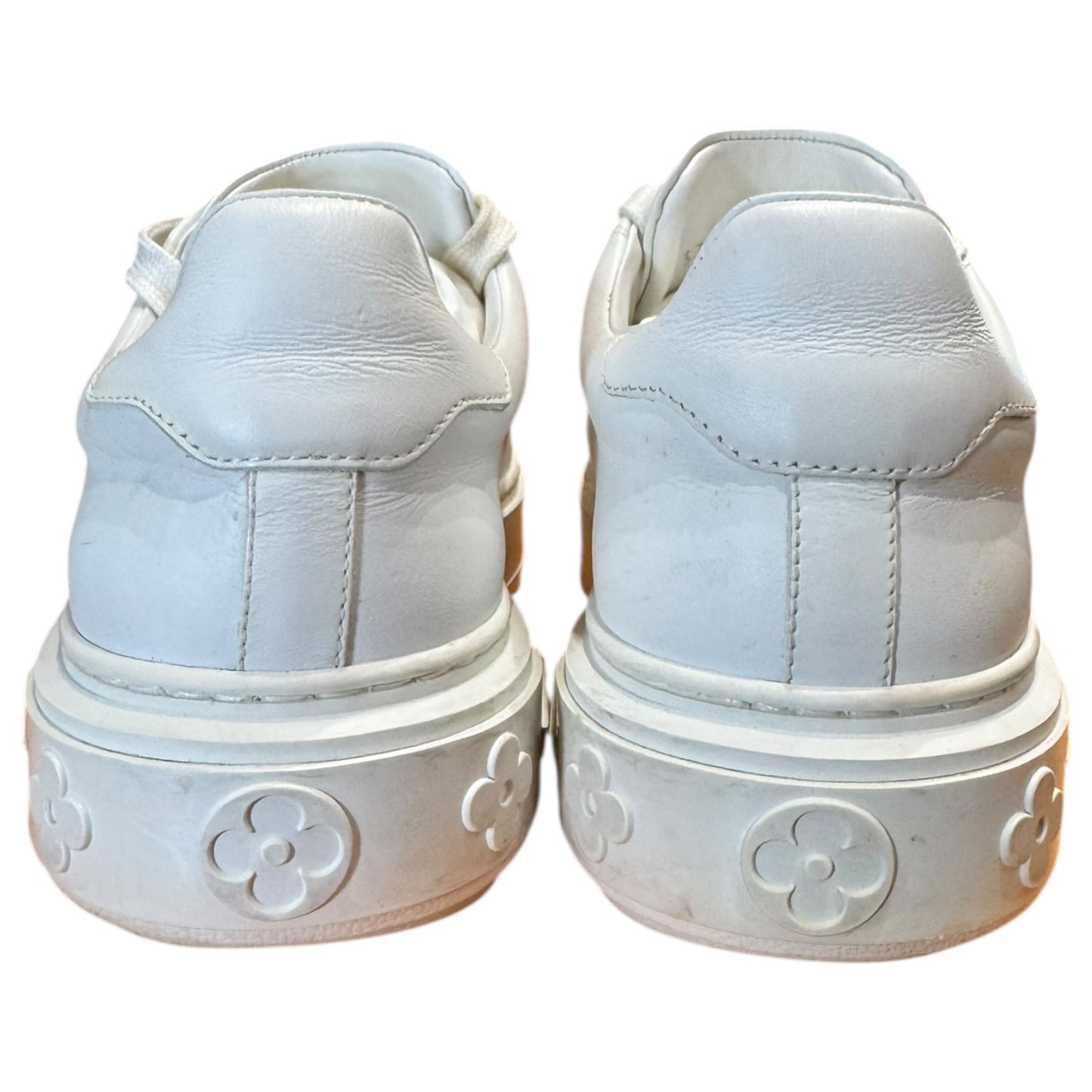 Louis Vuitton White Gold and Silver Time Out Sneakers - 37/4