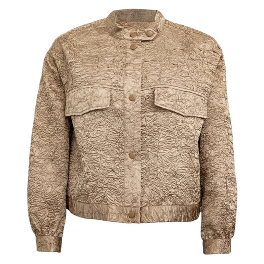 Costa Mani Gold Crinkle Bomber Jacket - 12