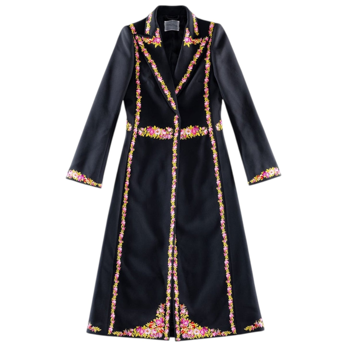 Giambattista Valli X H&M Black Coat with Floral Embroidery - 12