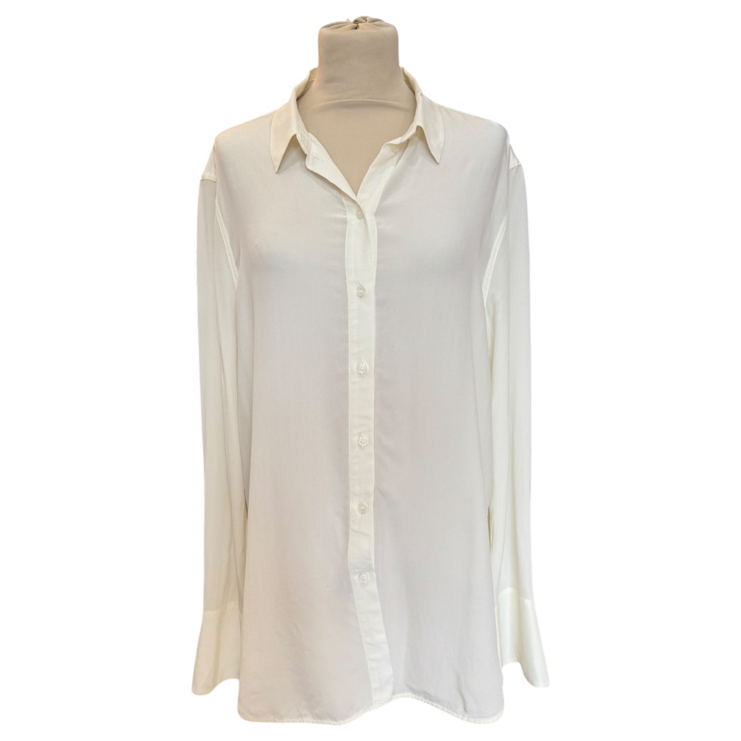 By Malene Birger Cream Silk Shirt - 14/16