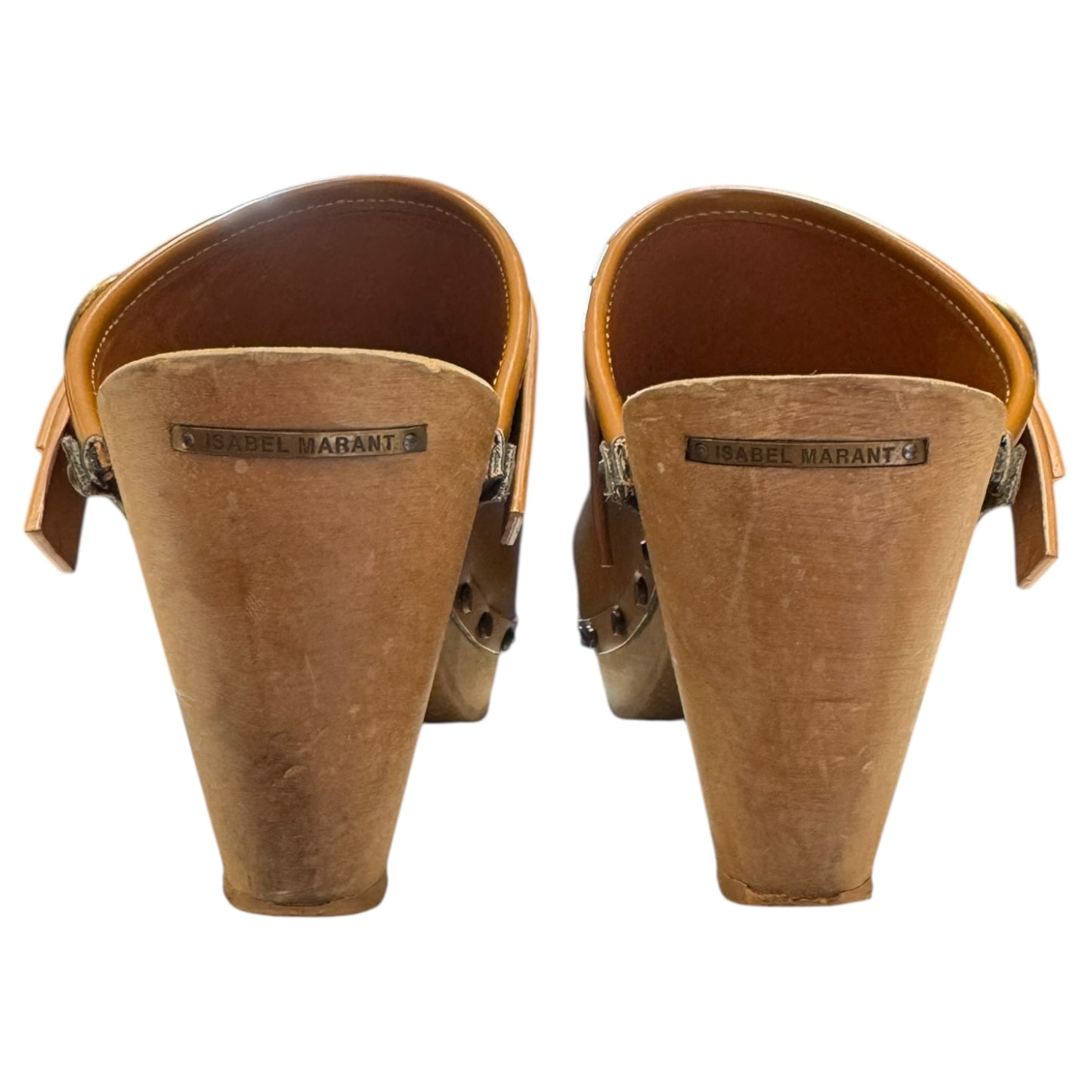 Isabel Marant Titya Leather Clogs in Camel - 40 / 7