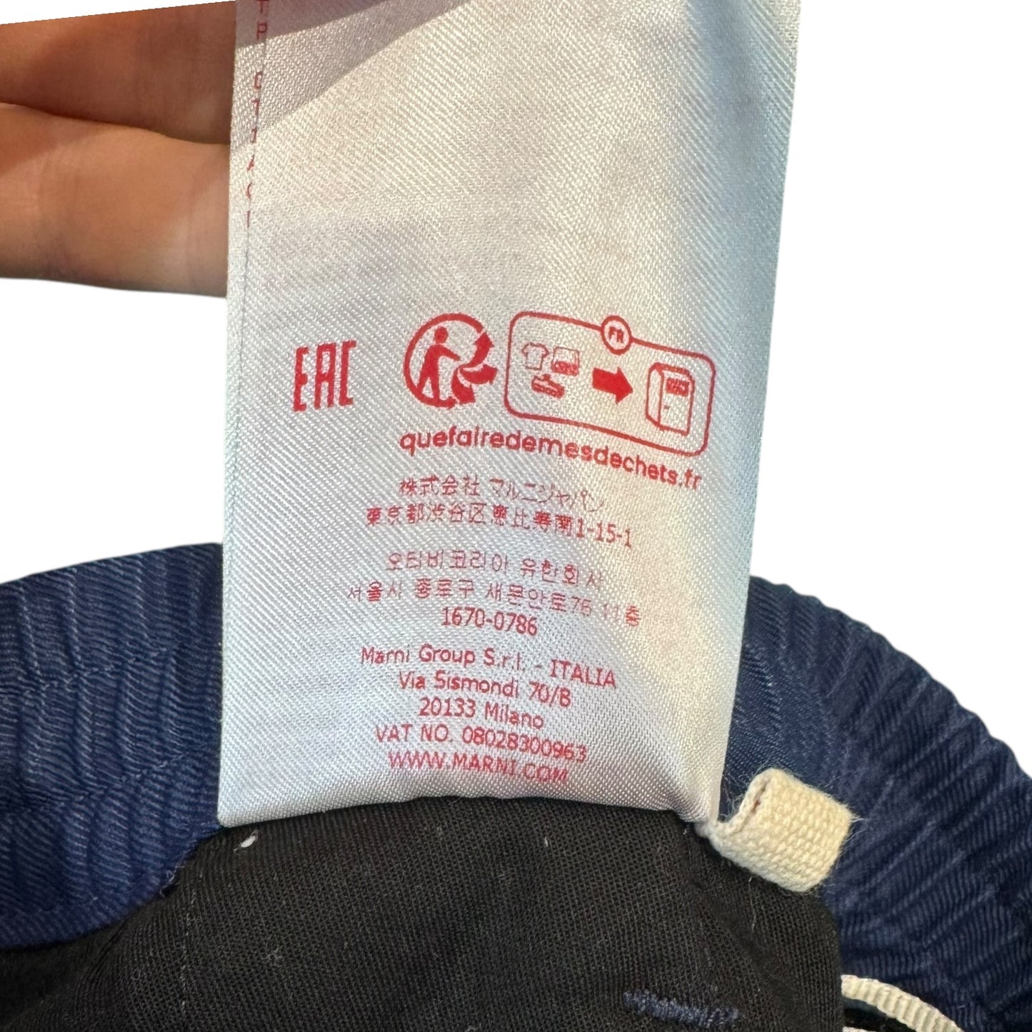 Marni Navy Linen Blend Trousers - 8/10