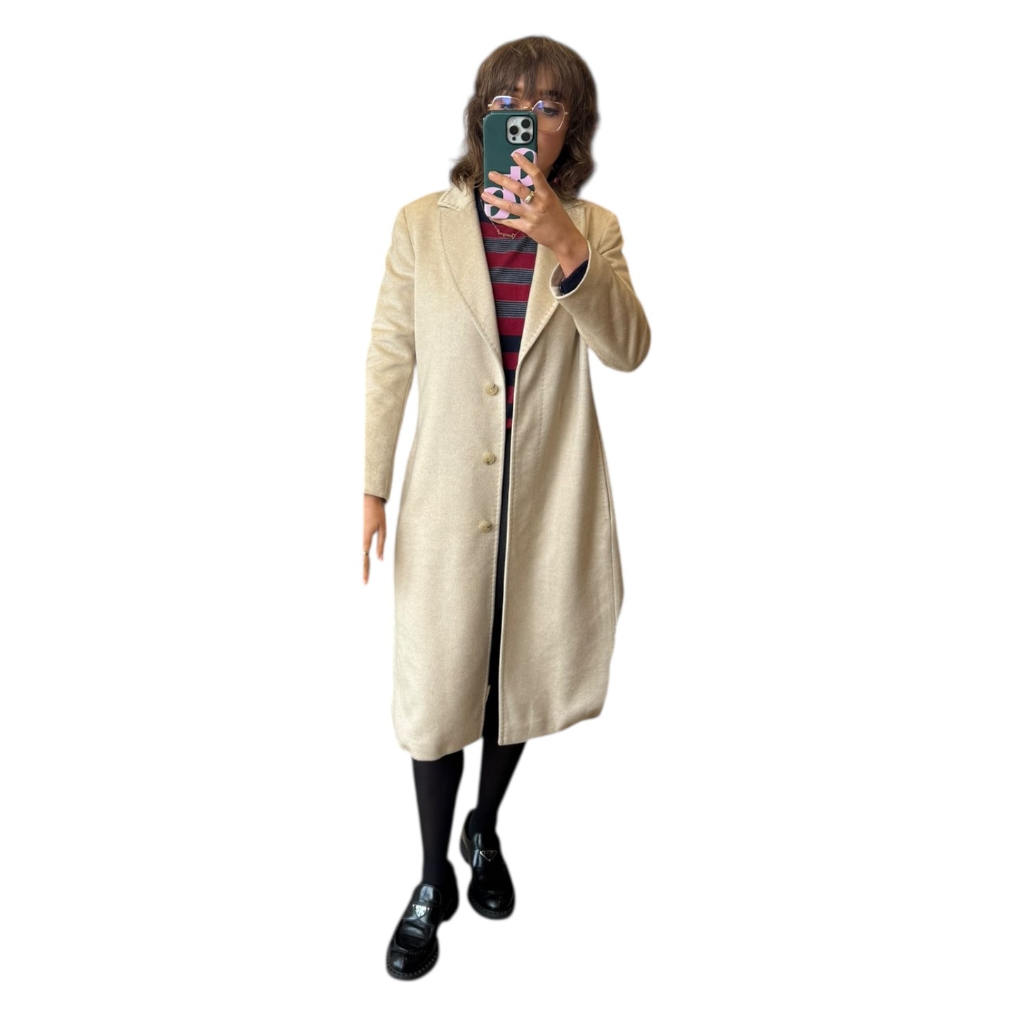 Max Mara Studio Beige Cashmere Coat - 10