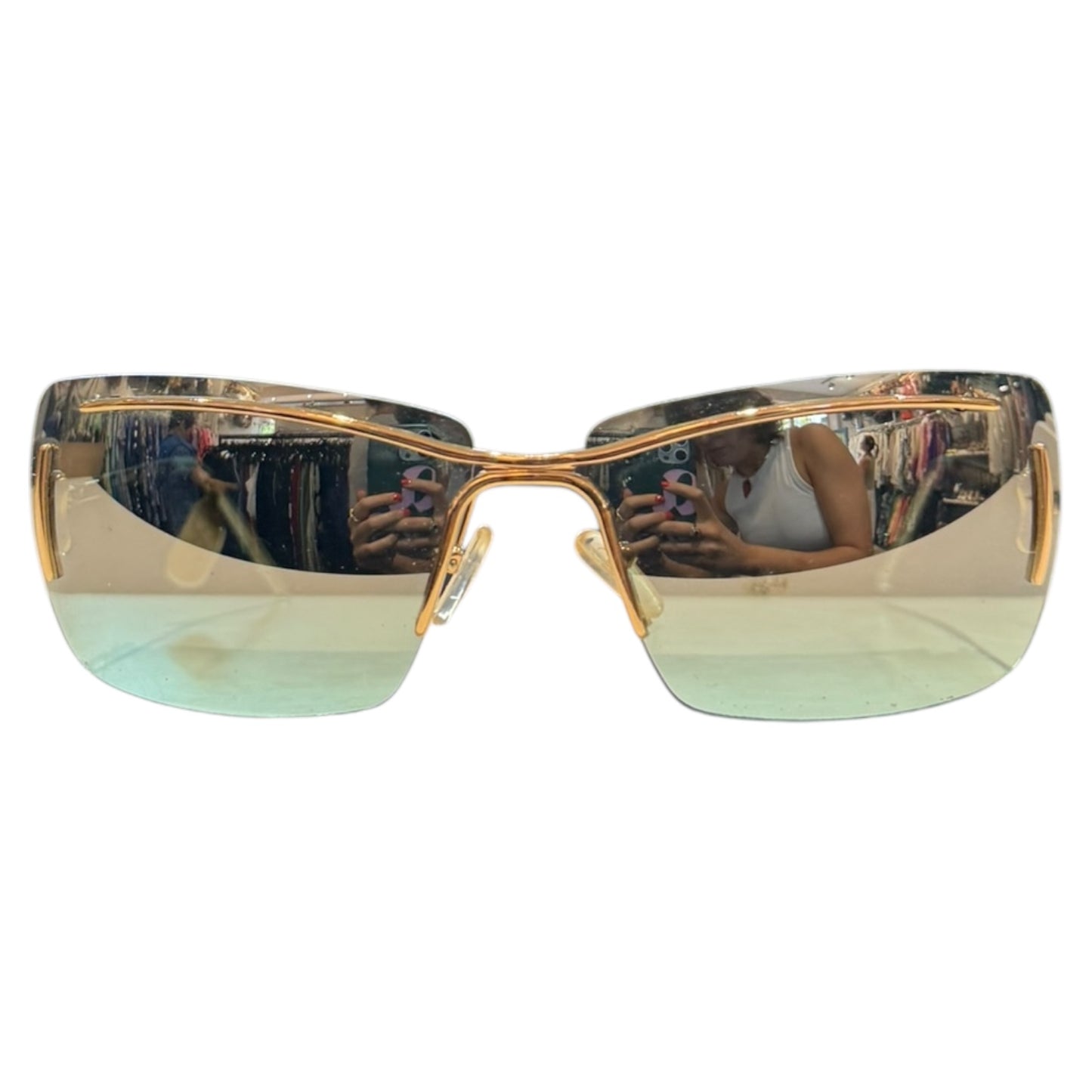 Valentino Rimless Gold Hardware Sunglasses