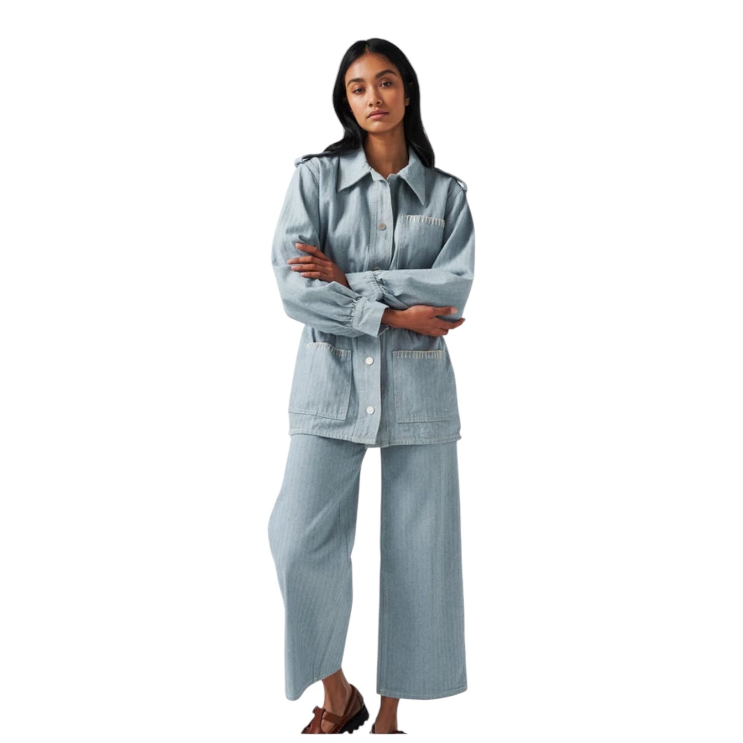 Seventy + Mochi Herringbone Denim Jacket - 12