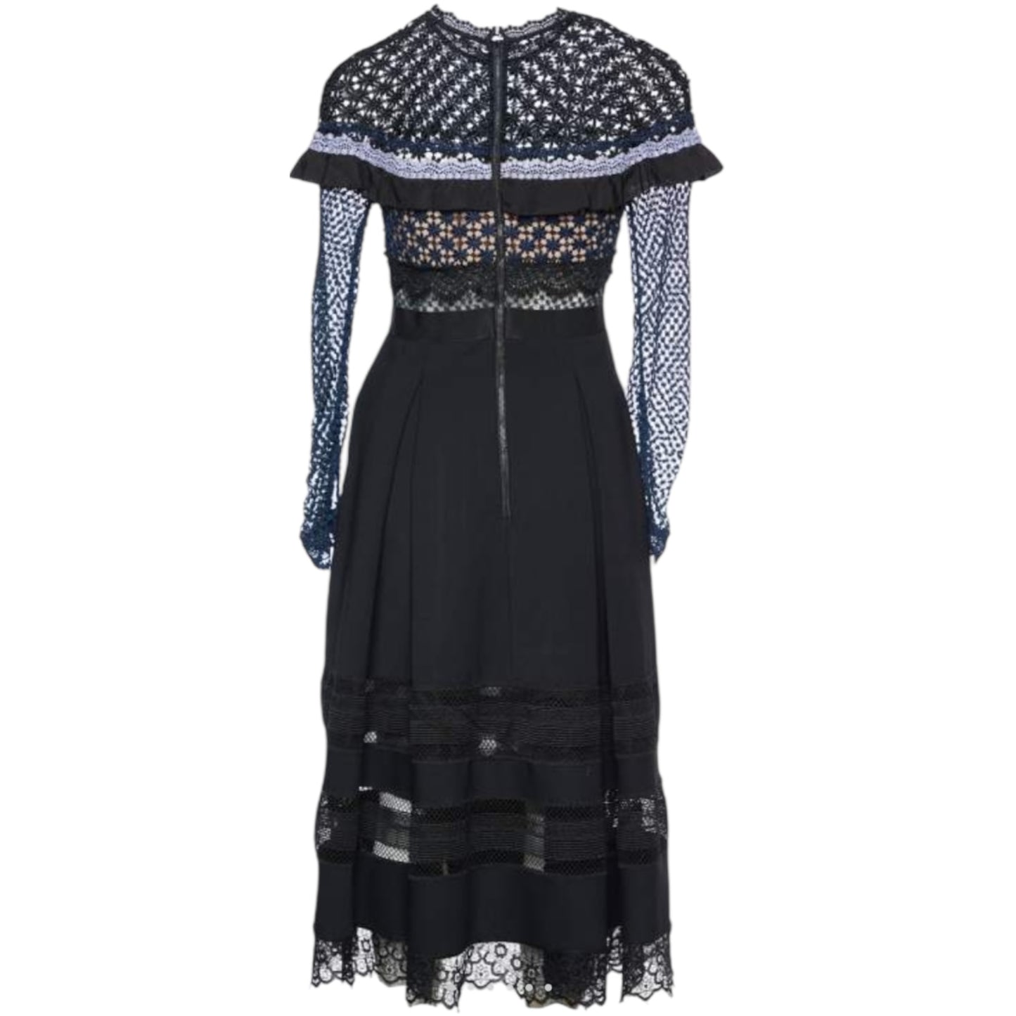Self Portrait Bellis Lace Trim Midi Dress - 8