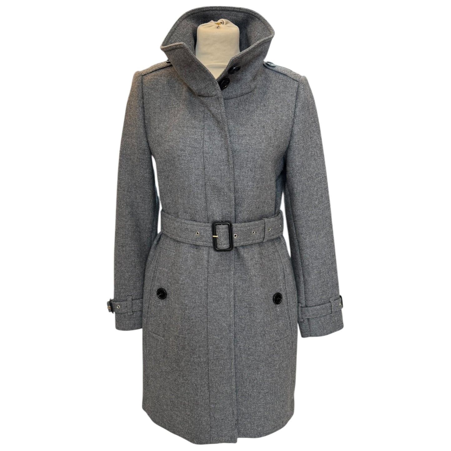 Burberry Grey Gibbsmore Coat - 10
