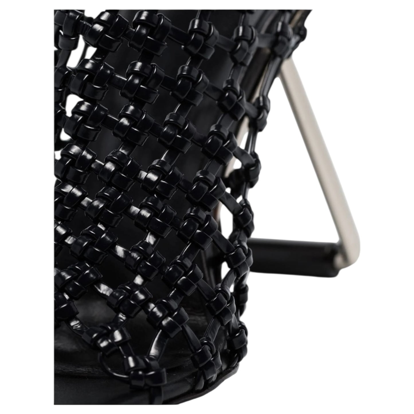 Poiret Black Woven Leather Heels - 38 / 5