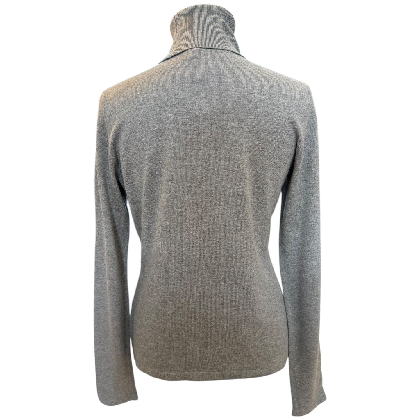 Max Mara Grey Wool, Silk and Cashmere High Neck Sweater - 12