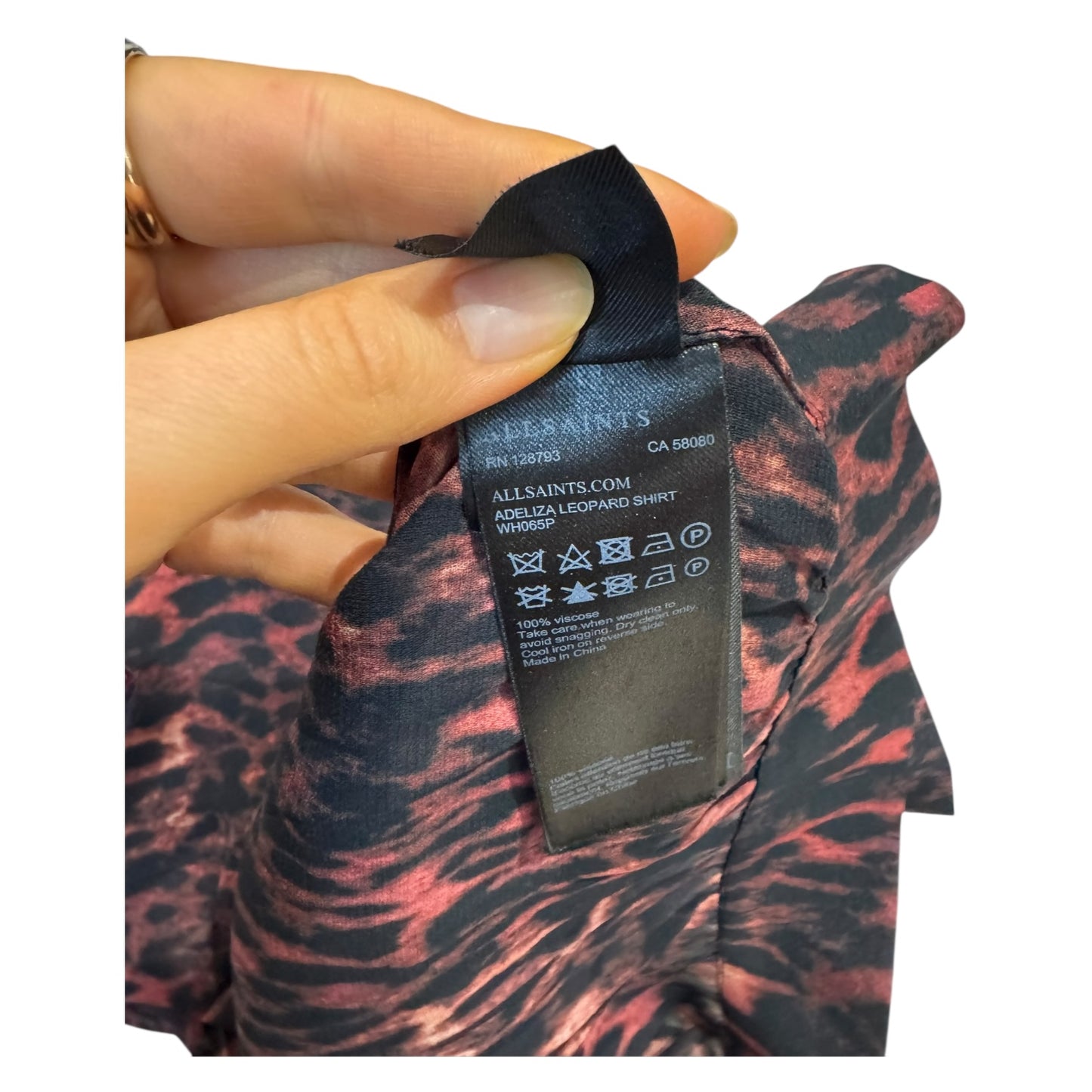 All Saints Adeliza Red and Black Shirt - 12