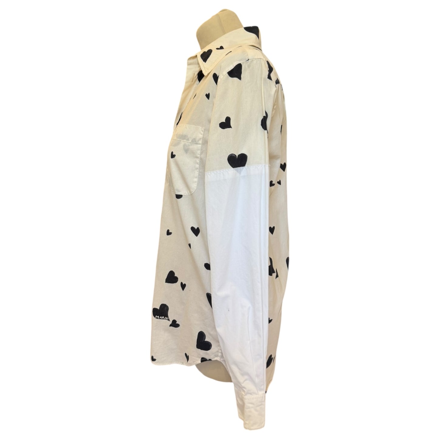 Marni Cream and Black Heart Blouse - 12