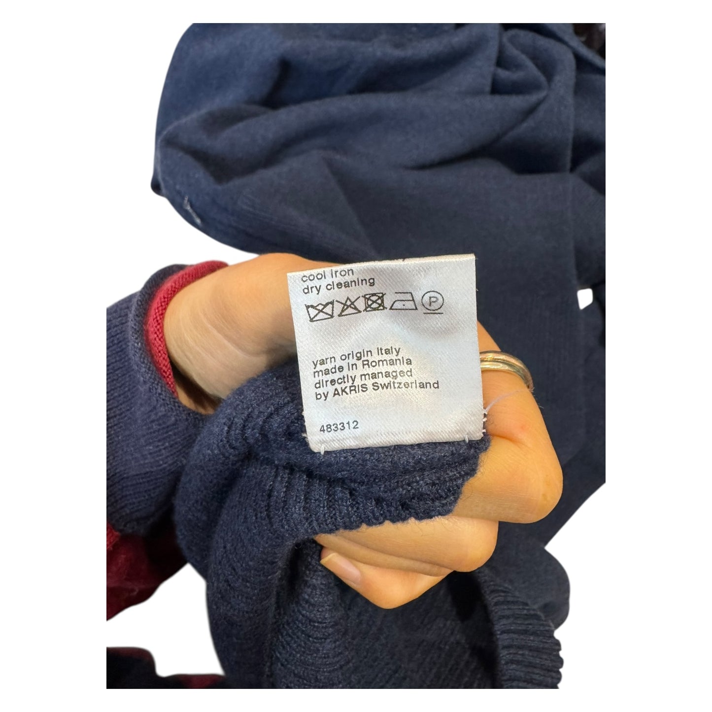 Akris Navy Cashmere Dress - 10