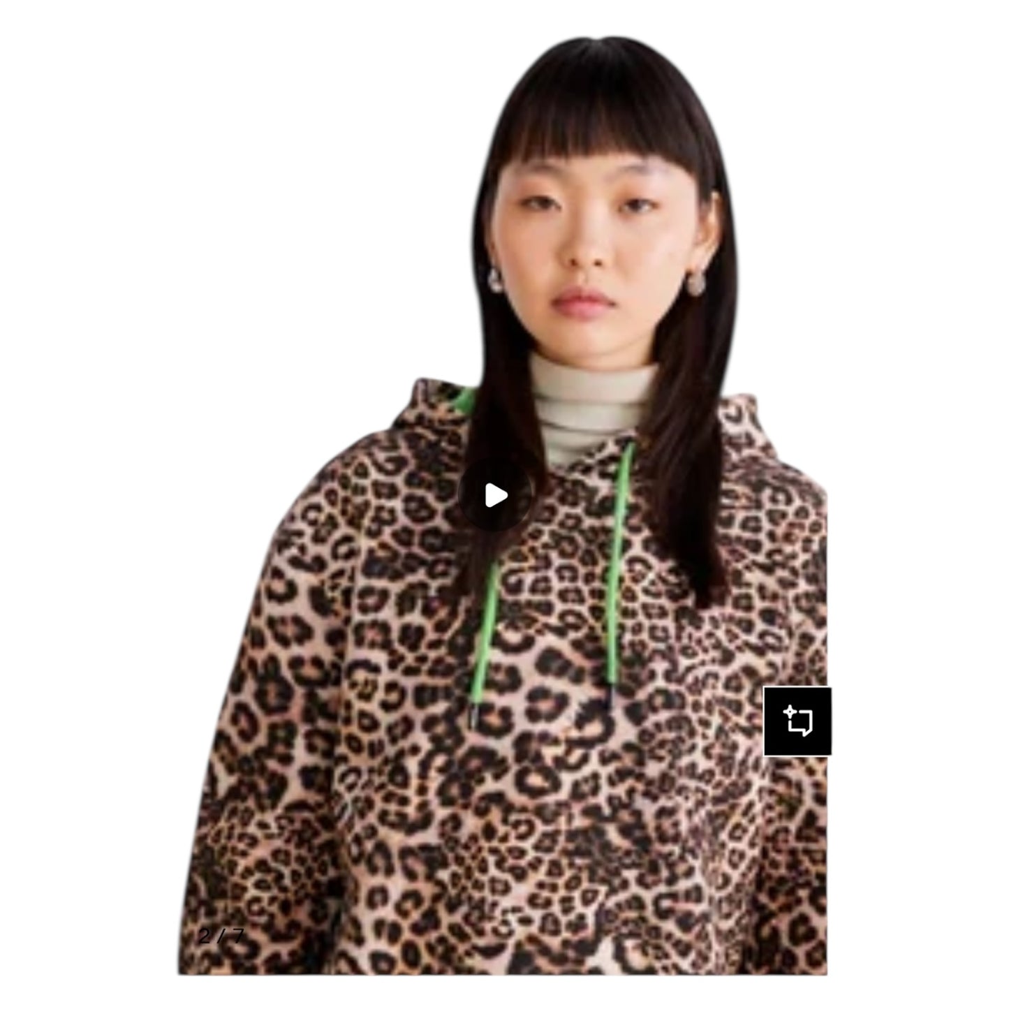 Marc Cain Leopard Print Hoodie - 14 - NEW