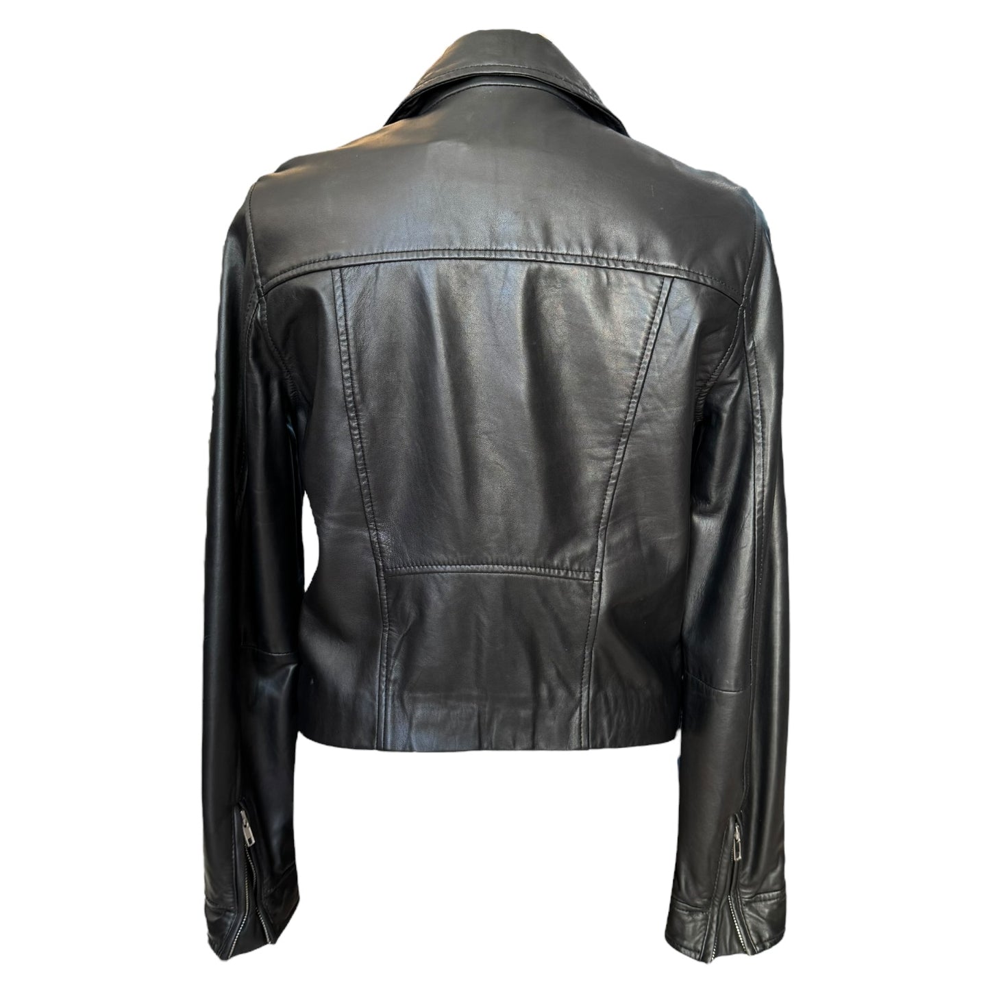 Claudie Pierlot Quilted Black Leather Jacket - 10