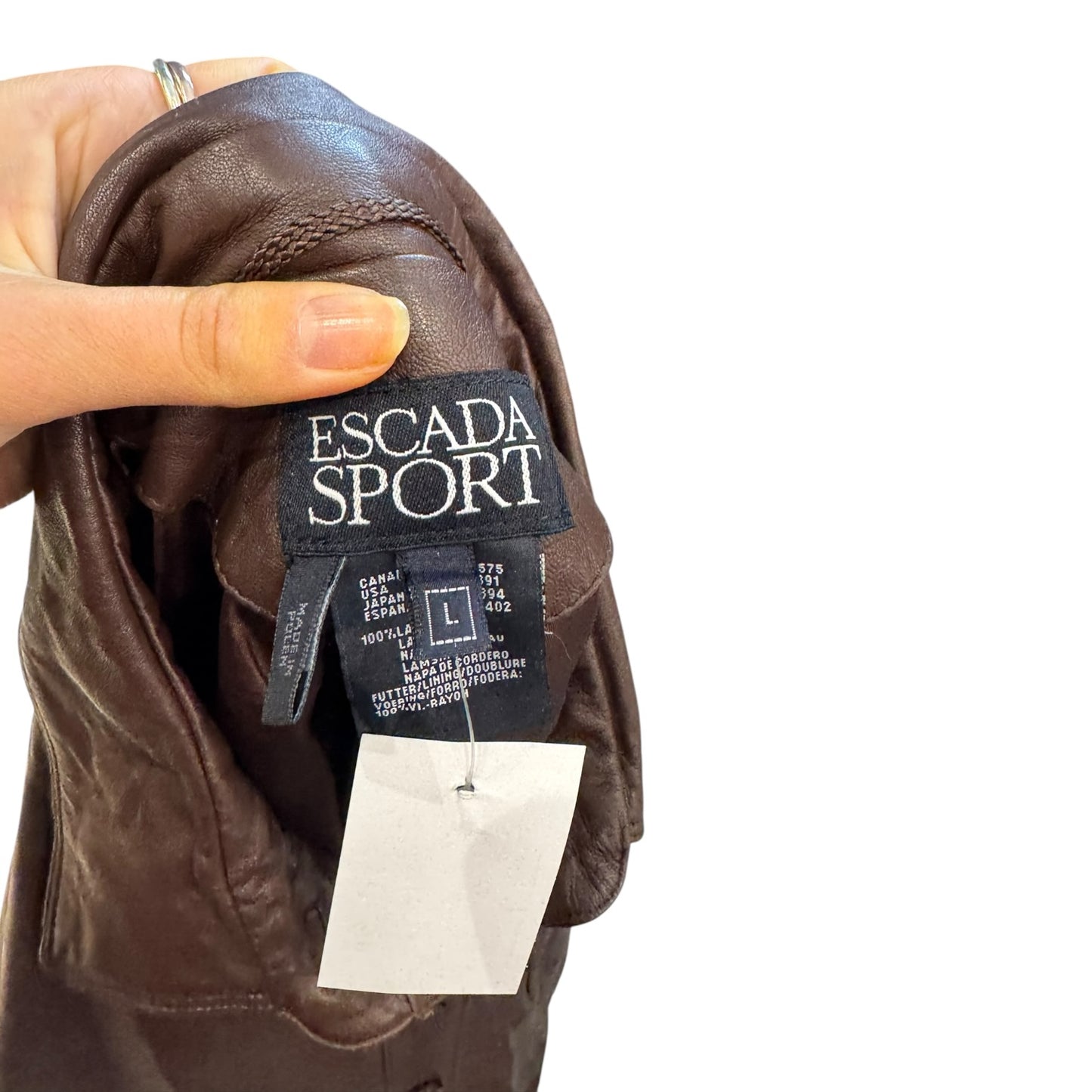 Escada Sport Brown Leather Shirt - 14/16