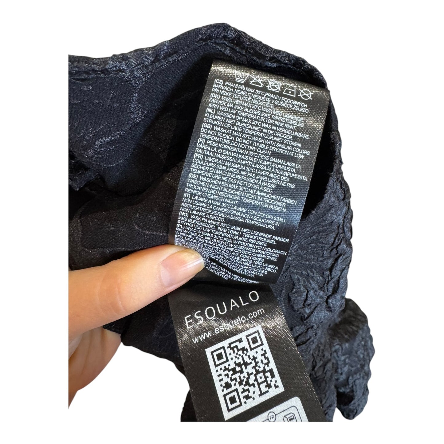 Esqualo Black Floral Jacquard Blouse - 12