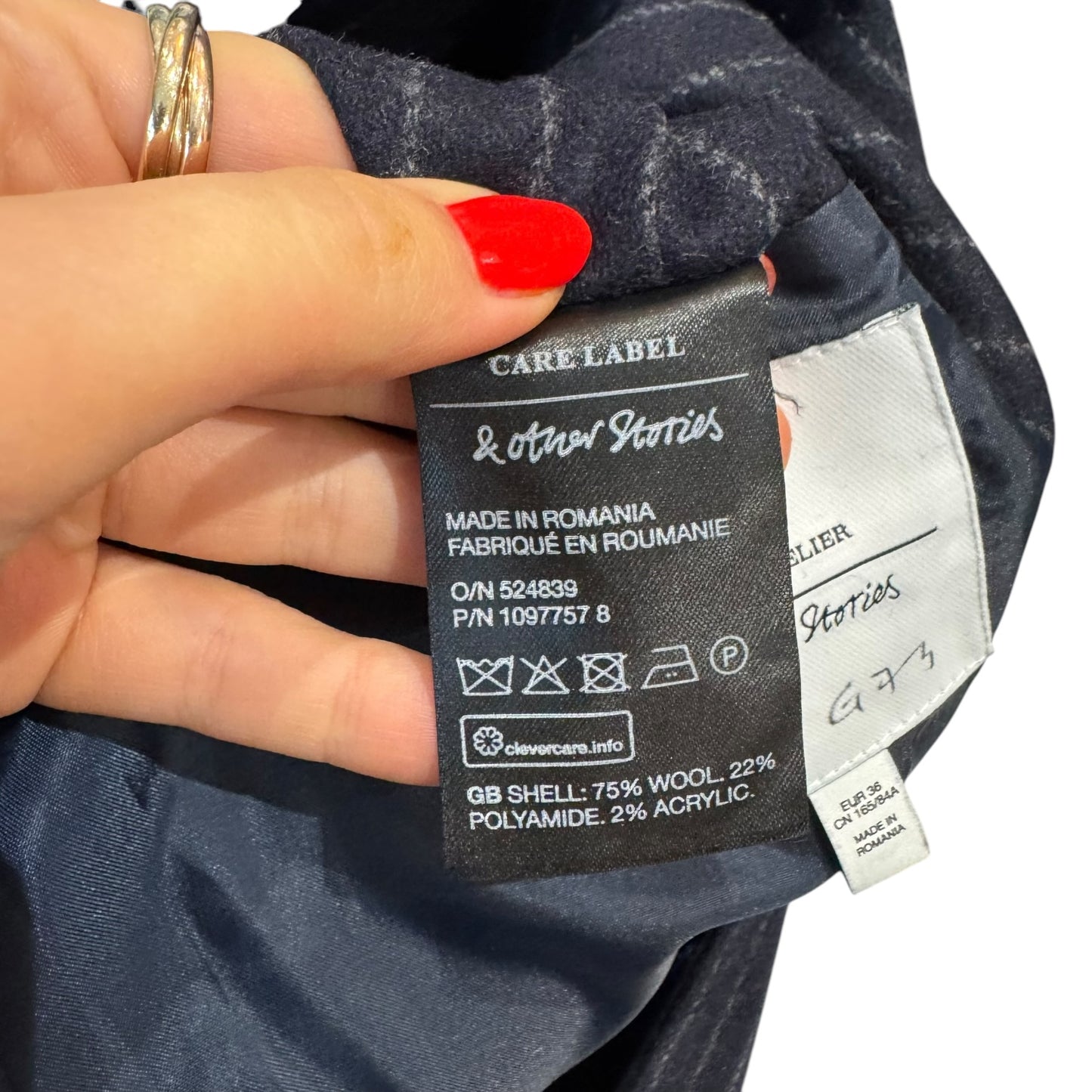 & Other Stories Navy Pinstripe Blazer - 10