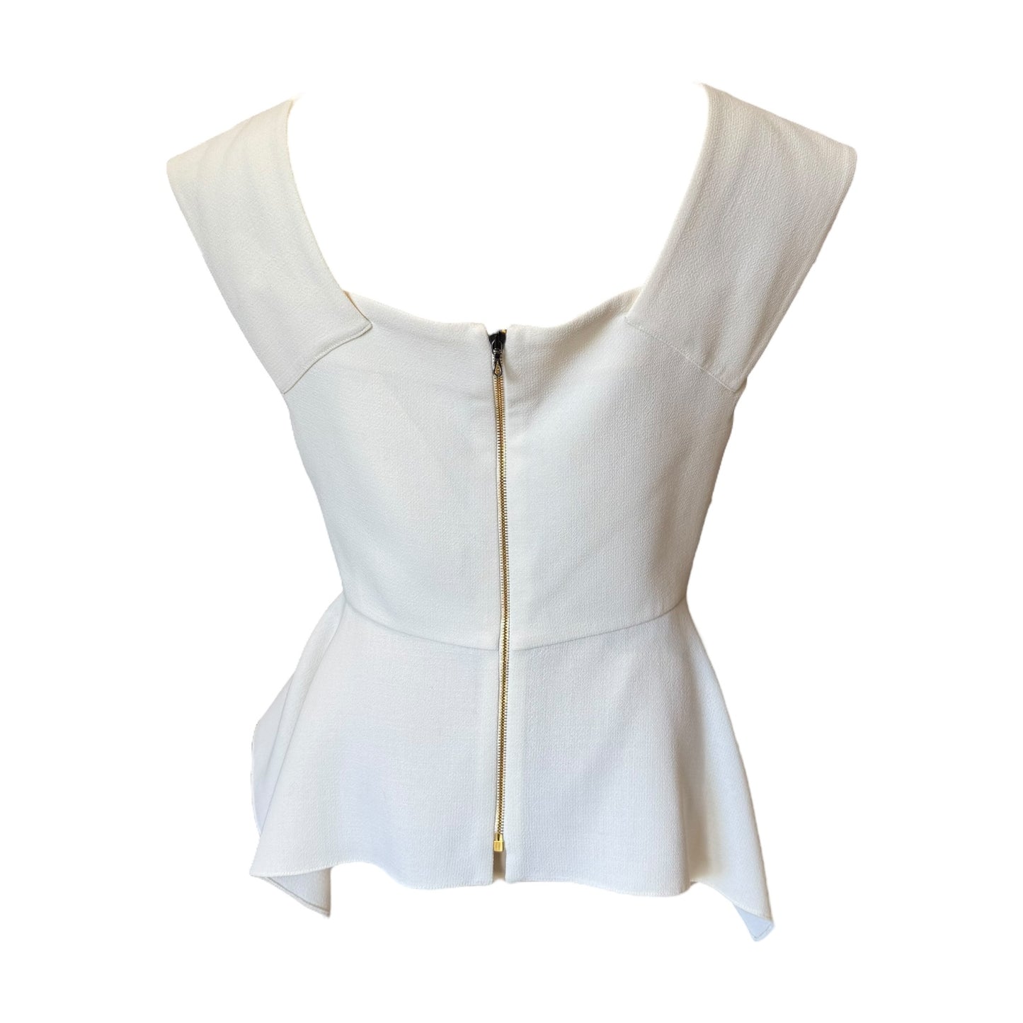 Roland Mouret Cream Peplum Top - 12/14