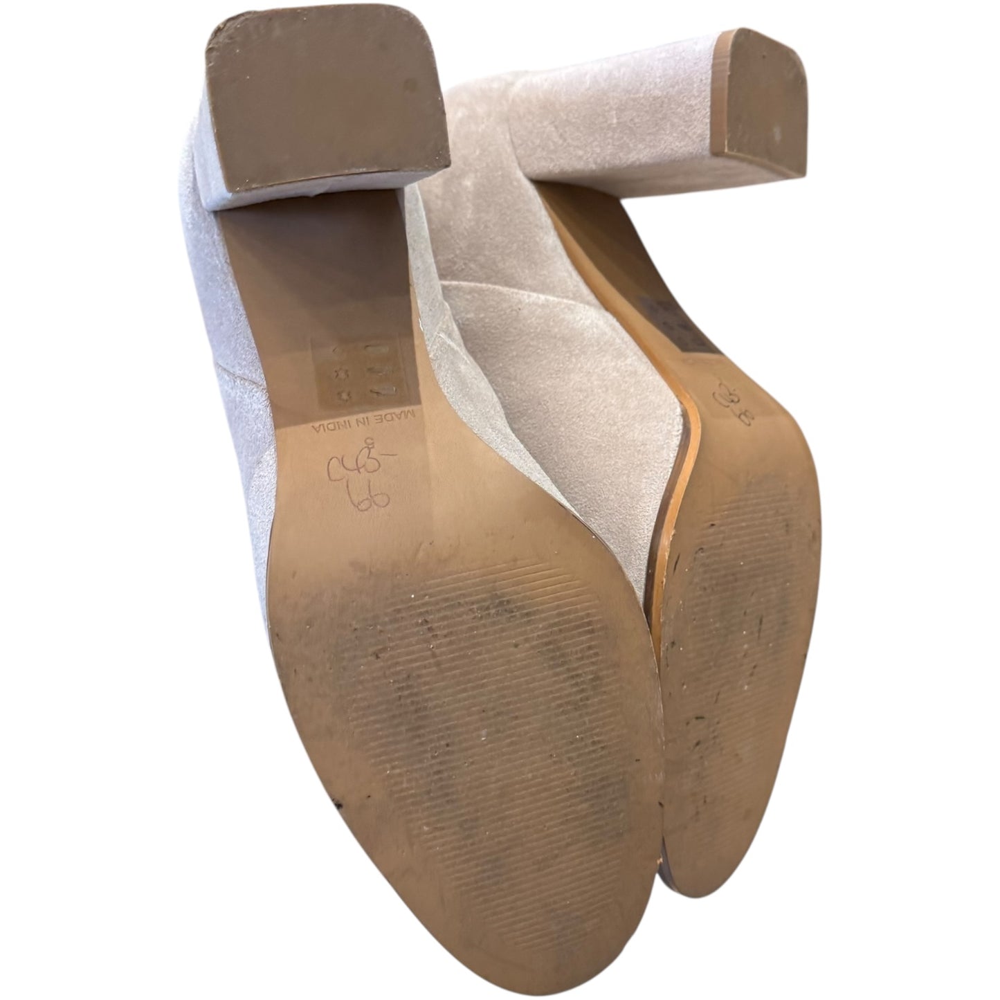 Sosandar Stone Suede Block Heel Knee High Boot - 5 - NEW