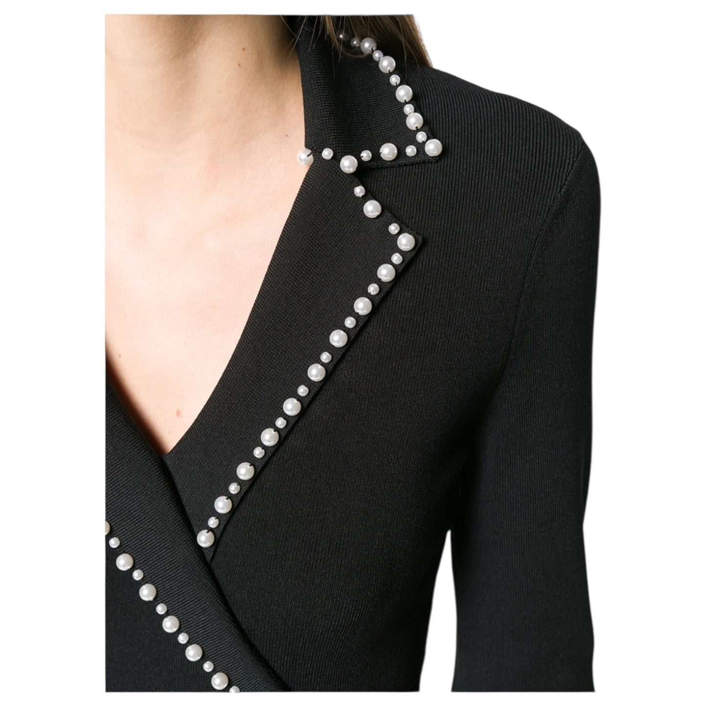 Sandro Suity Black Pearl Knit Dress - 10/12 - NEW