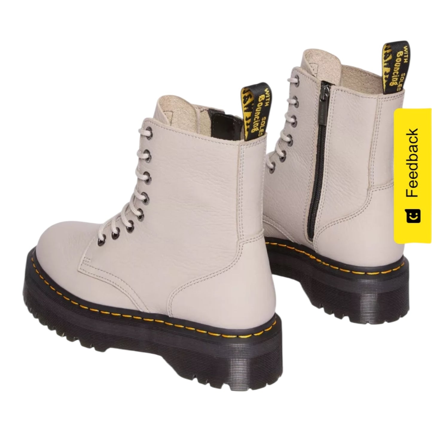 Dr Marten Jadon III Soft Leather Platform Boots in VINTAGE TAUPE - 38 / 5