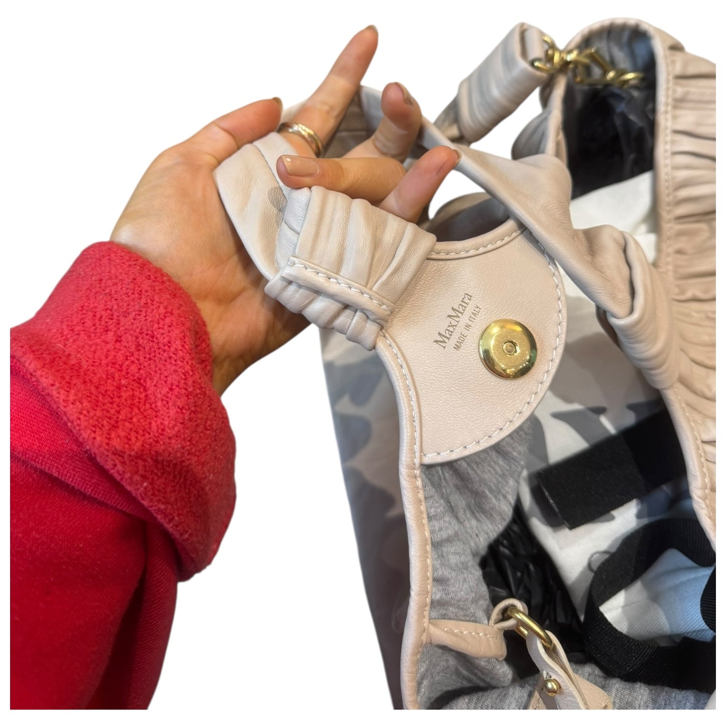 Max Mara Ketty Beige Sheep Skin Mini Handbag