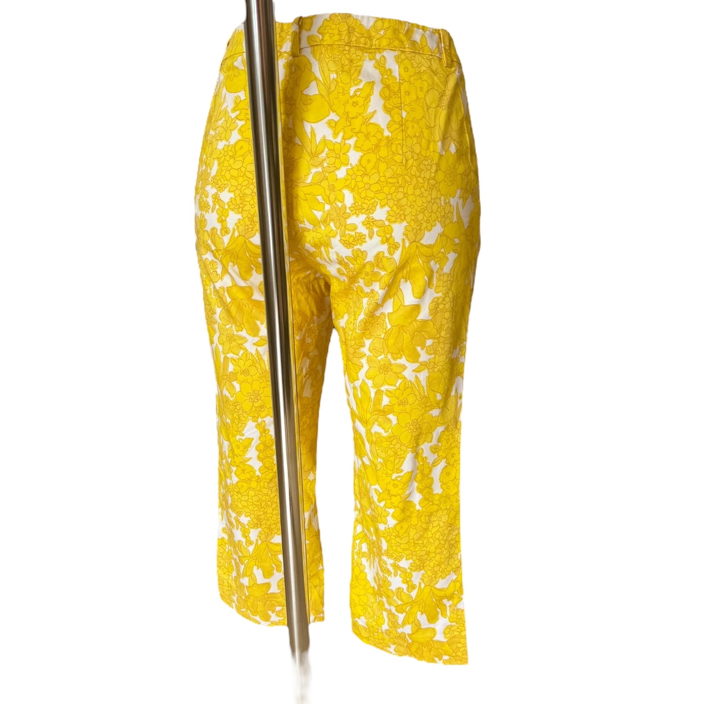 Weekend Max Mara Yellow Floral Capri Pedal Pusher Trousers - 6/8