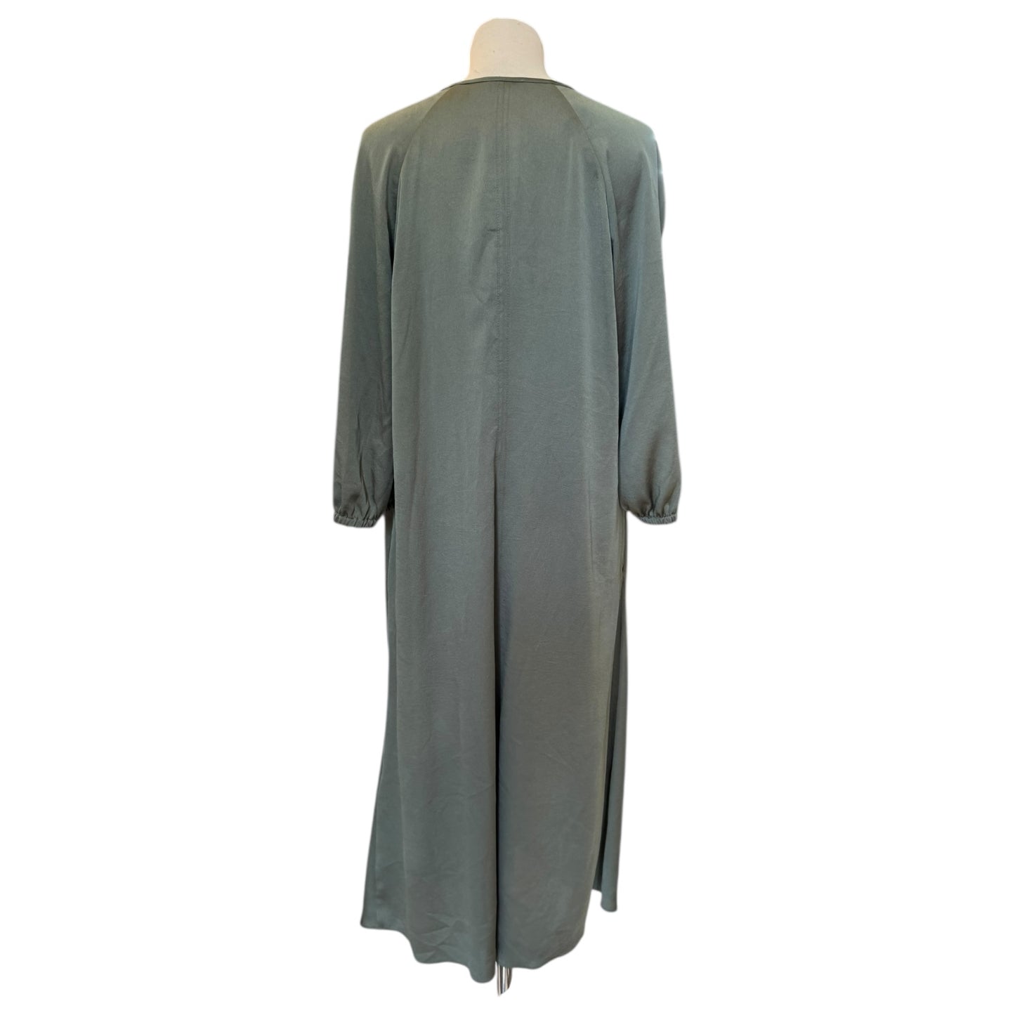 Riani Olive Satin Dress with 3/4 Sleeves - 18 - NEW