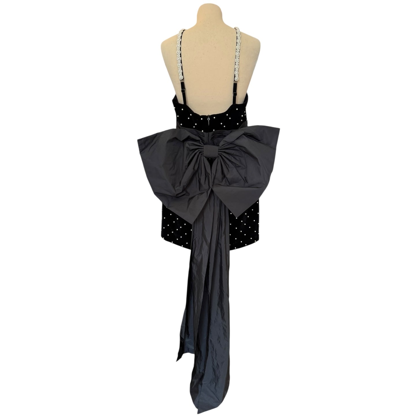 Rebecca Vallance Black Hope Embellished Velvet Minidress - 12