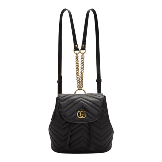 Gucci Black Mini GG Marmont 2.0 Backpack