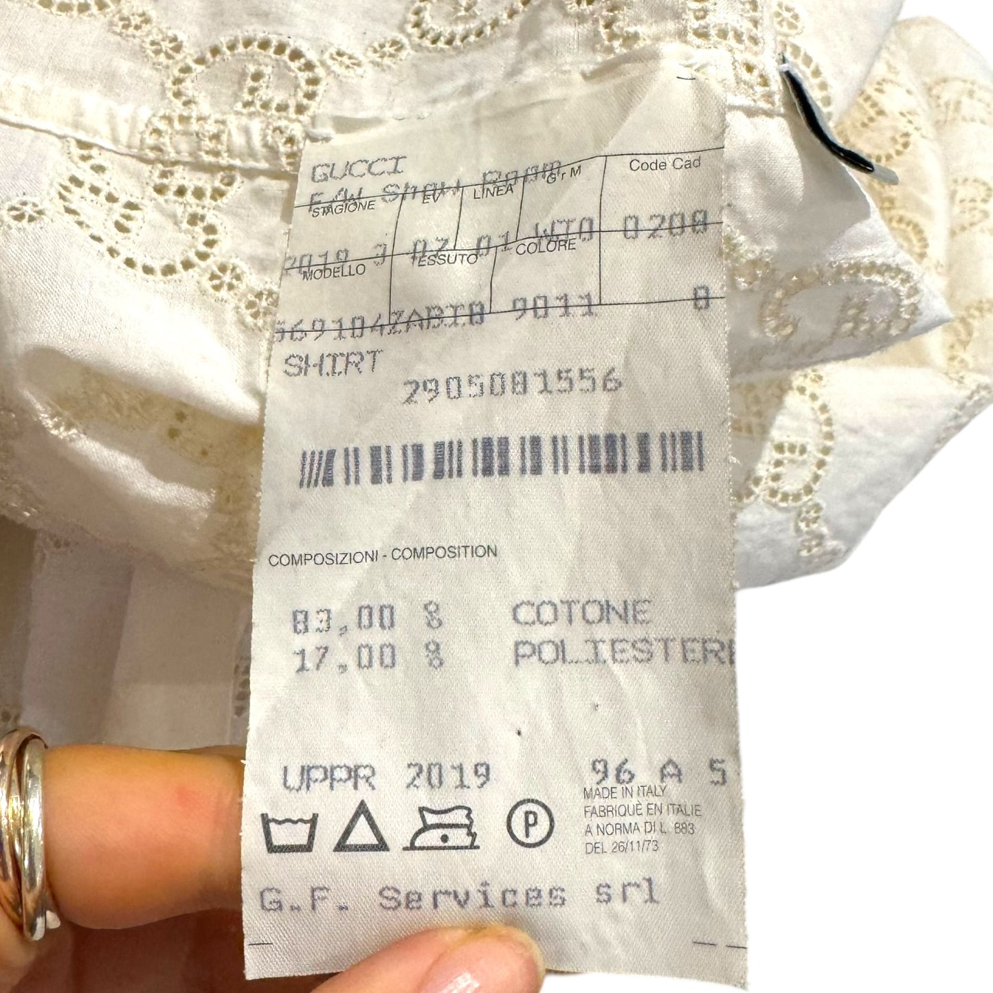 Gucci GG Broderie Anglaise Long Sleeve Blouse - 12