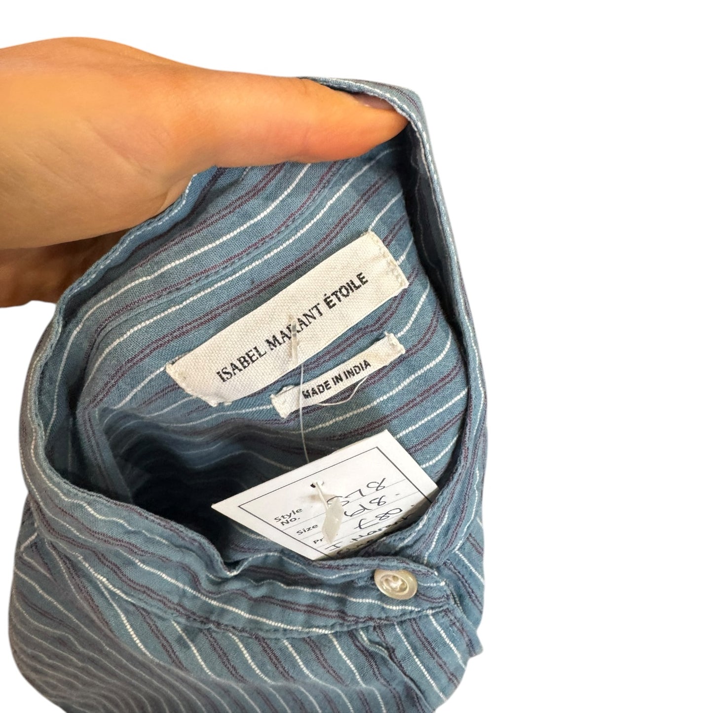 Isabel Marant Blue Grandad Collar Shirt - 6/8