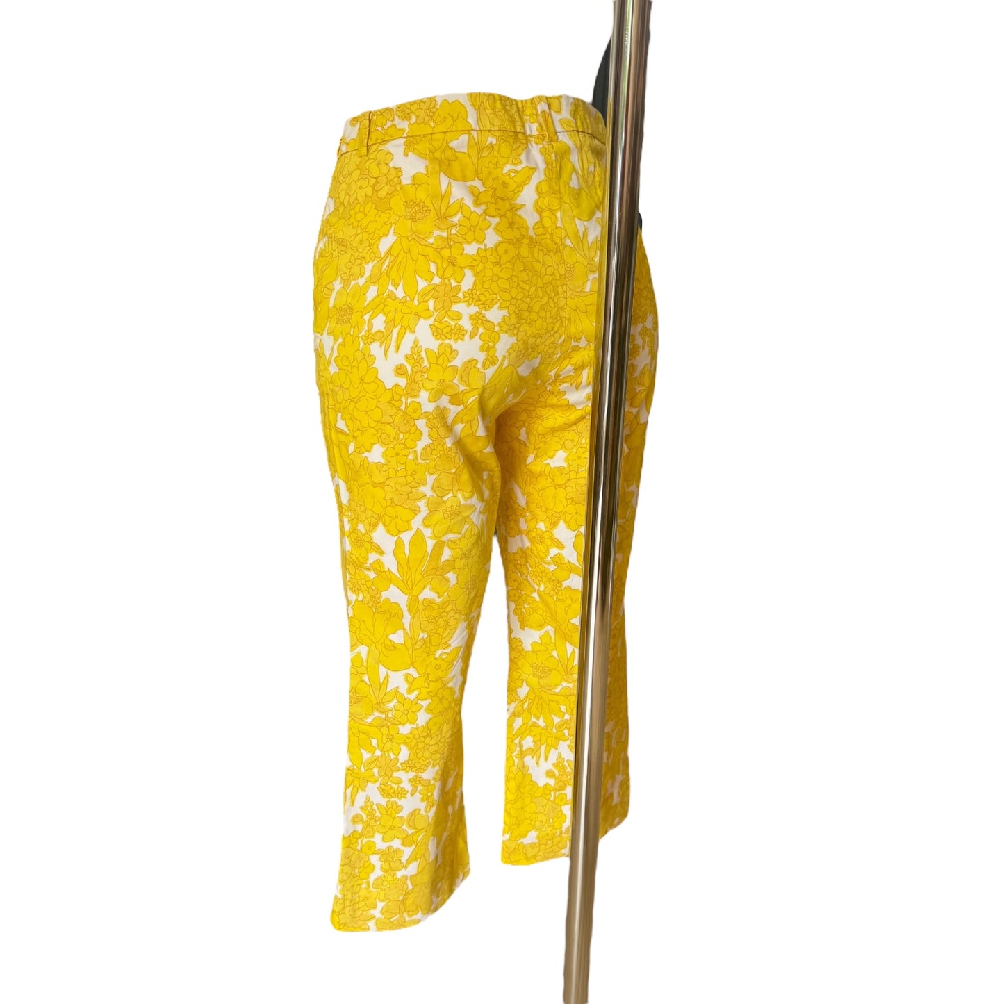 Weekend Max Mara Yellow Floral Capri Pedal Pusher Trousers - 6/8