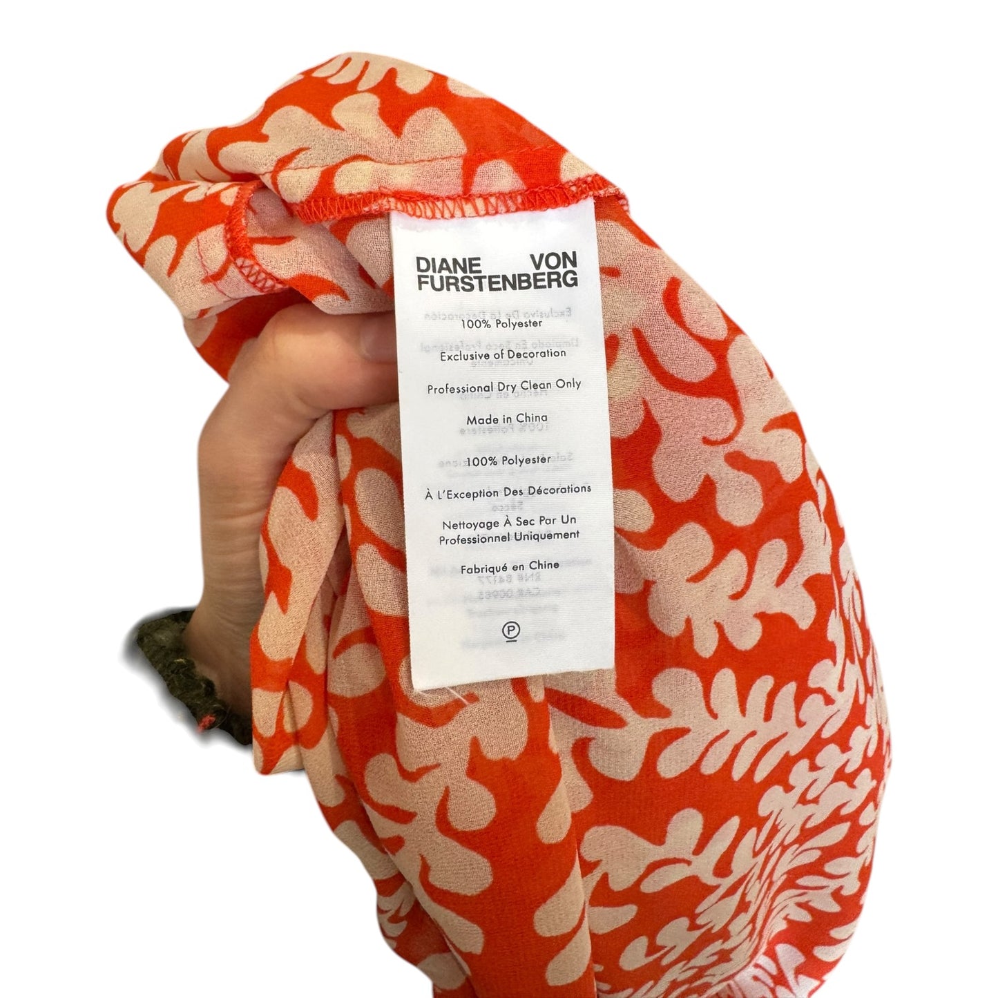 DVF Orange and Cream Bristol Printed Top - 10