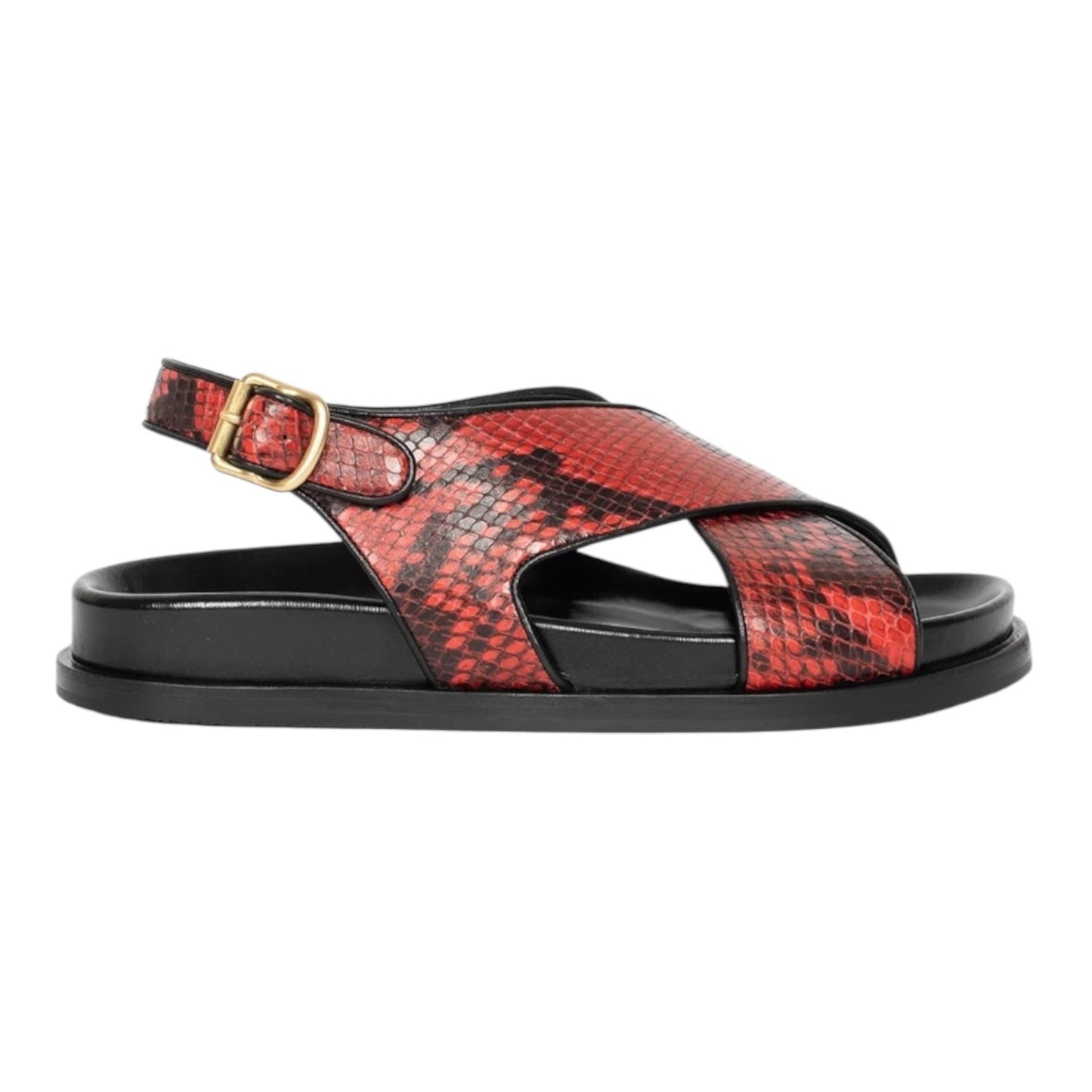 Dries Van Noten Snake Print Sandals Vermillion - 6 - NEW