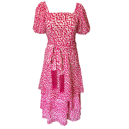 Whistles Pink Spotty Dress - 8 - NEW