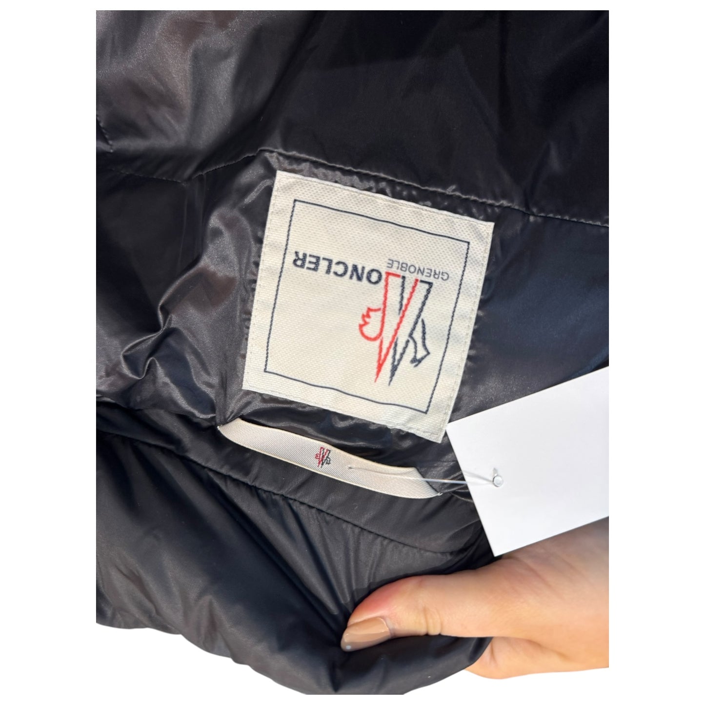 Moncler Grenoble Beverley Quilted Shell Jacket Cream and Black Trim - 8