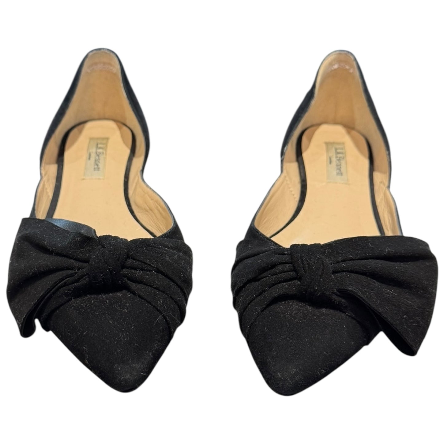 LK Bennett Black Suede and Leather Pointed Toe Pumps - 38 / 5