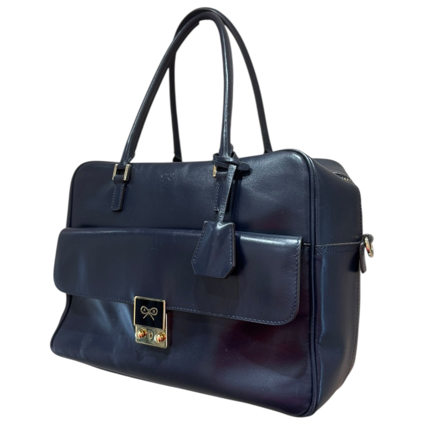 Anya Hindmarch Carker Navy Tote Bag