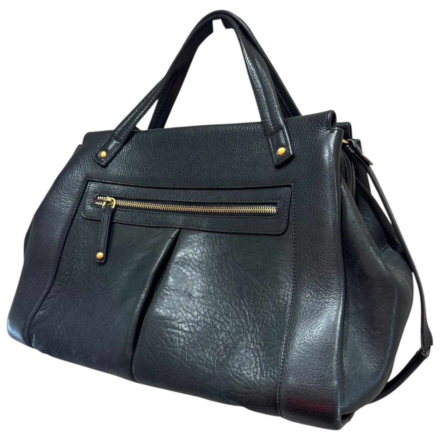 Smythson Black Leather Bag