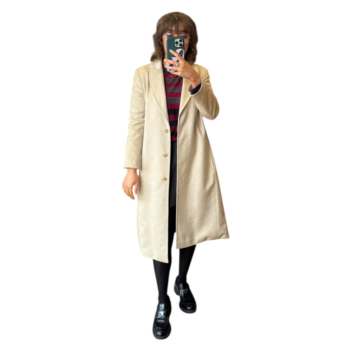 Max Mara Studio Beige Cashmere Coat - 10