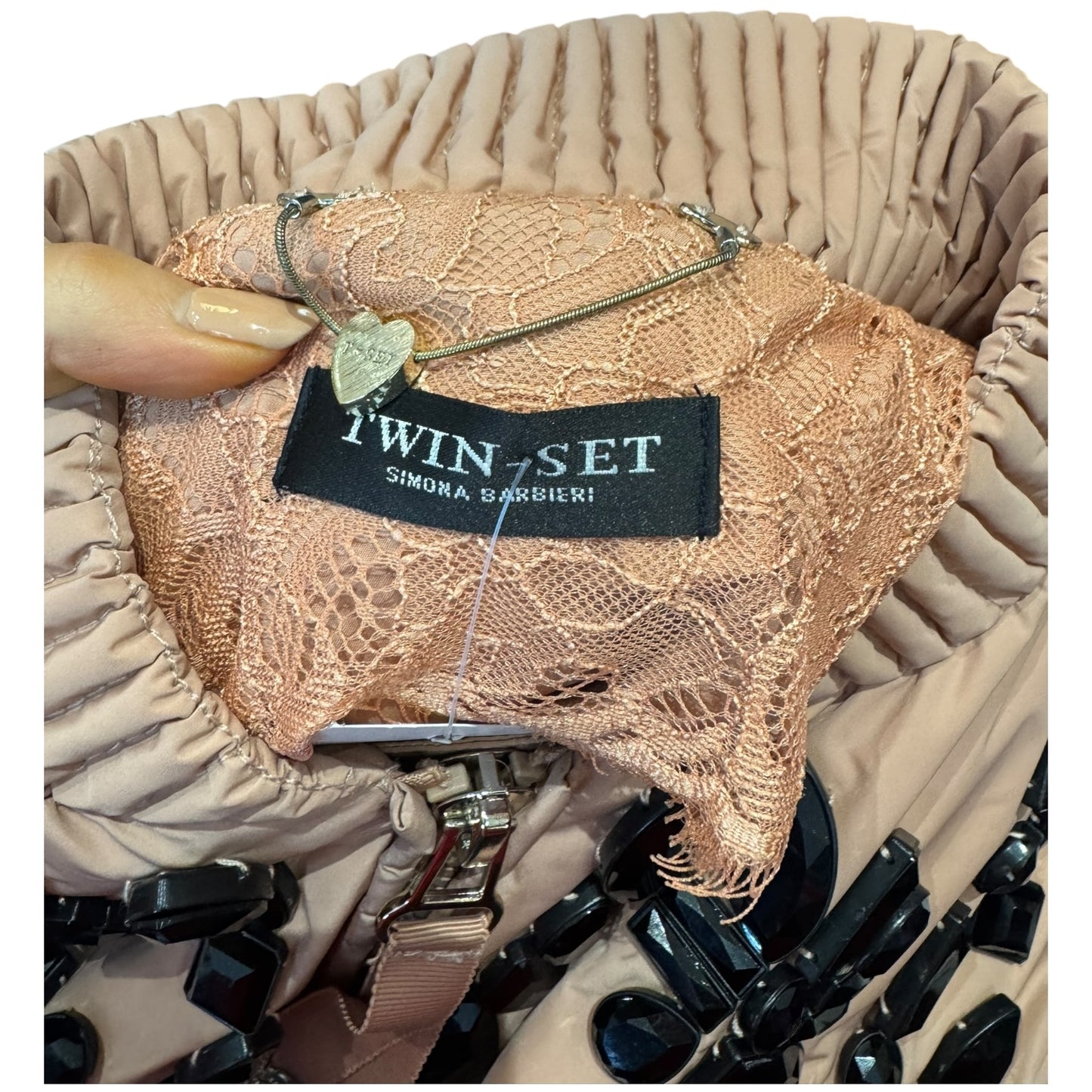 Twin Set Pink Embroidered Quilted Coat - 12