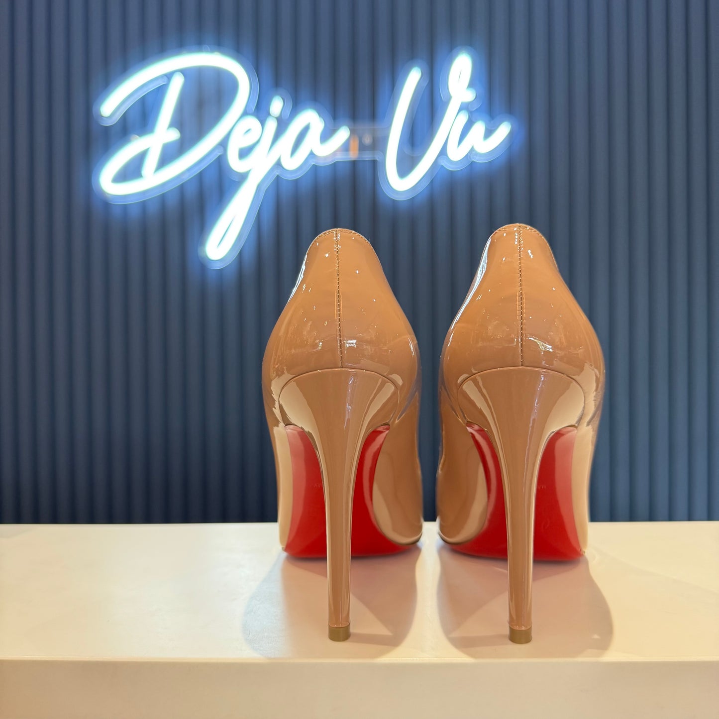 Christian Louboutin Kate 100mm in Patent Blush - 38.5 / 5.5 - NEW