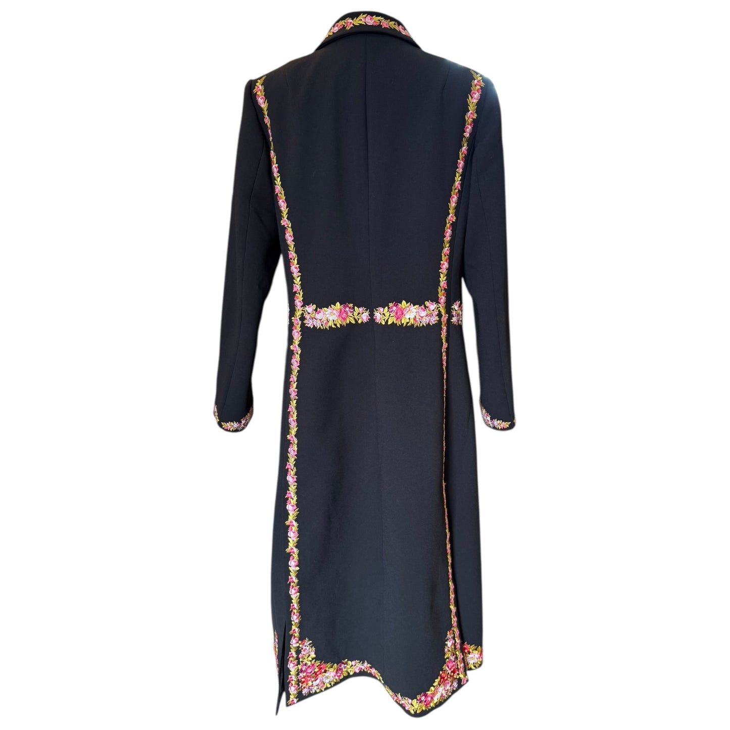 Giambattista Valli X H&M Black Coat with Floral Embroidery - 12