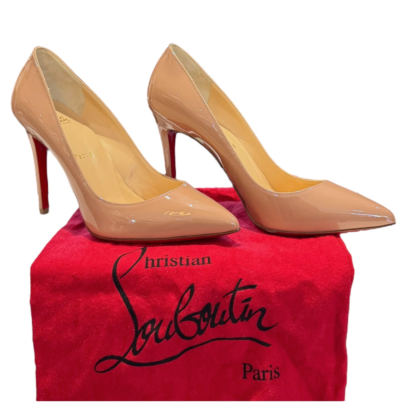 Christian Louboutin Kate 100mm in Patent Blush - 38.5 / 5.5 - NEW
