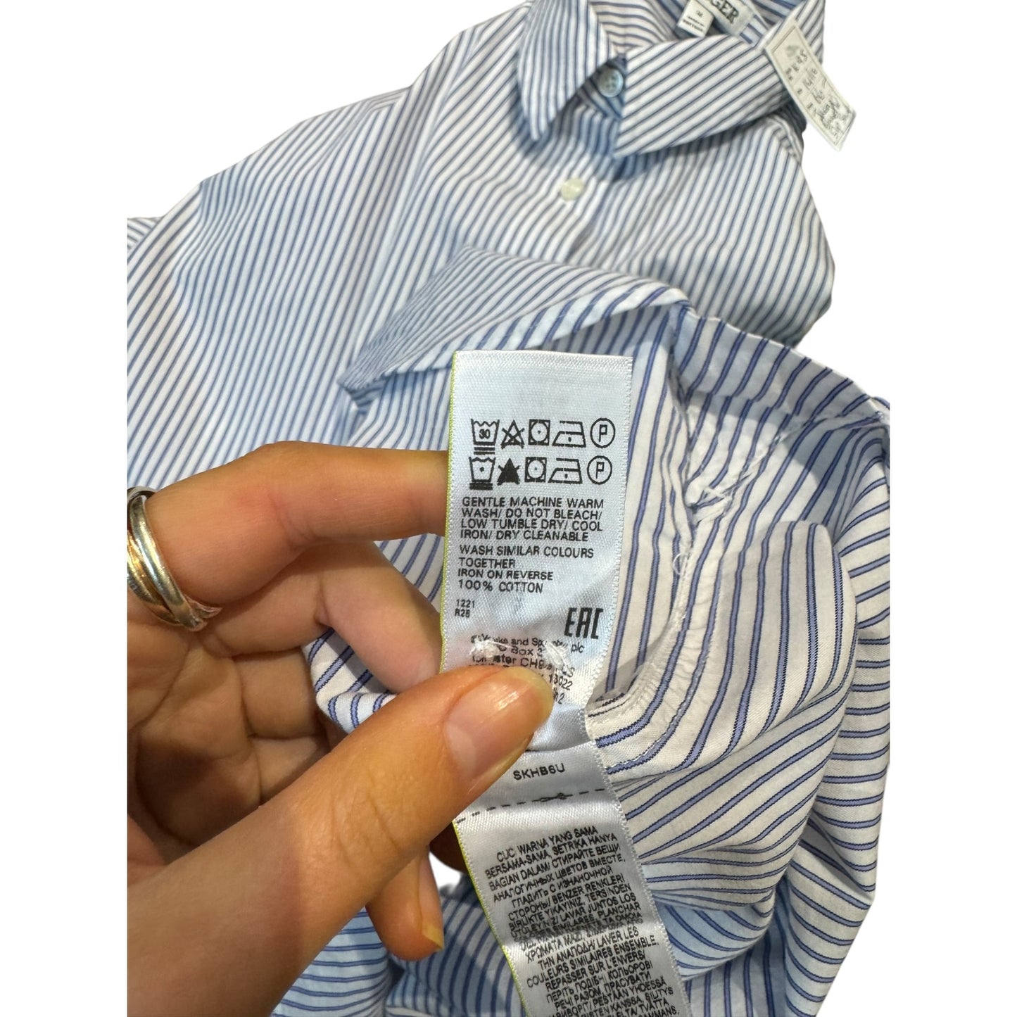 Jaeger Striped Cotton Shirt - 14