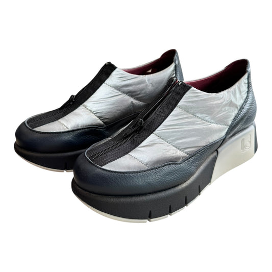 Jose Saenz Silver and Black Zip Wedge Trainer - 39/6 - NEW
