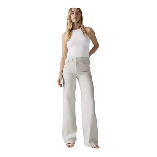 Levi's Lightweight Ribcage Wide Leg Linen Trousers - 10 - NEW