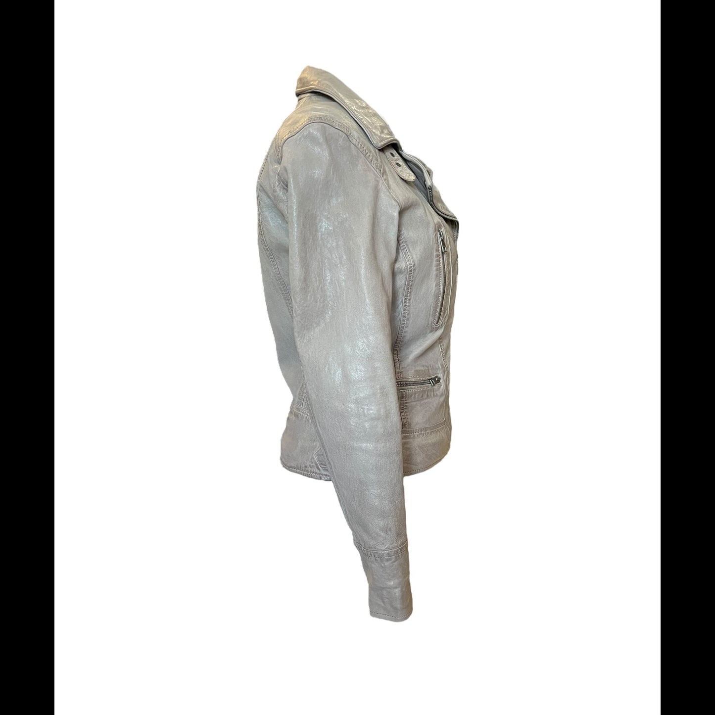 Oakwood Taupe Leather Jacket - 10